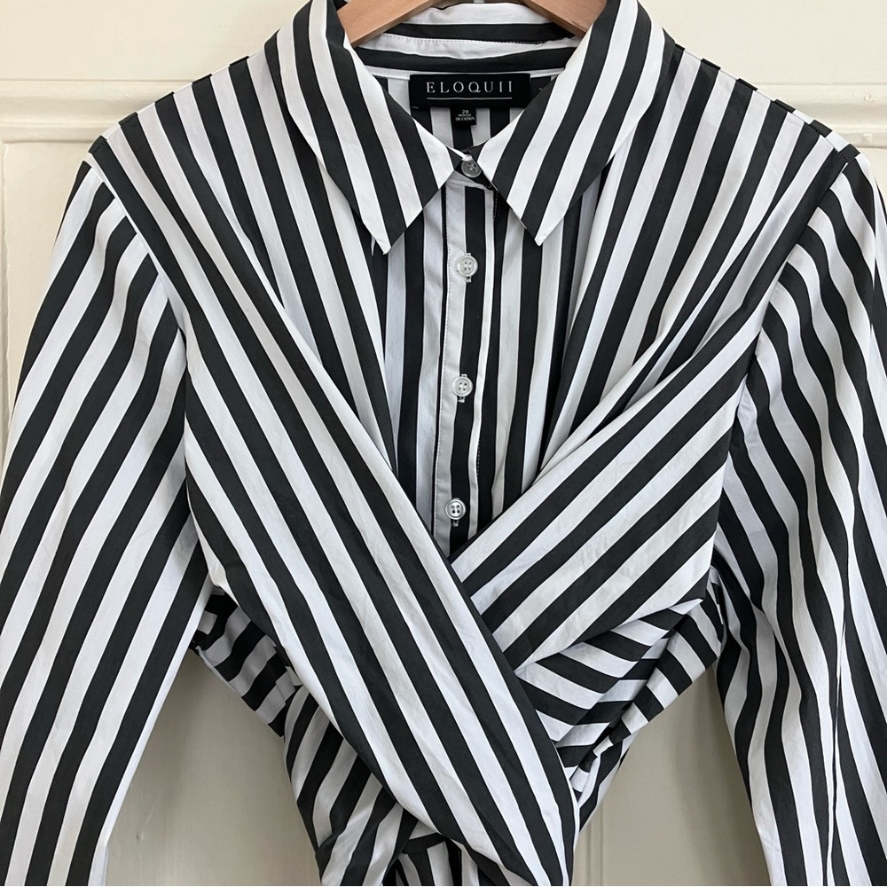 ELOQUII Belted Shirt Dress